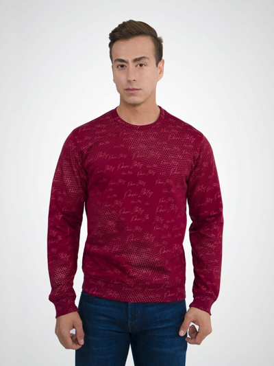 Pre-owned Pavi Italy Burgundy Men´s Sweater Pv-831 In Red