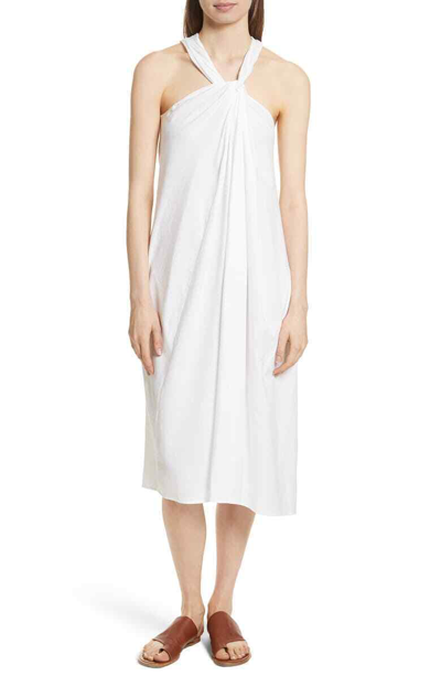 Pre-owned Vince Twist Front White Dress Size Small L84403