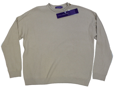 Pre-owned Ralph Lauren Purple Label $1,295  Italy Cashmere Brown Mens Roll Neck Sweater 2xl In White