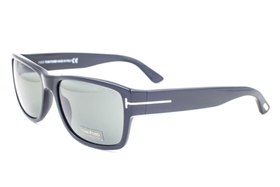Pre-owned Tom Ford Mason Shiny Black / Green Sunglasses Tf445 01n