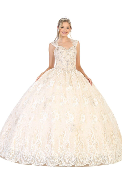 Pre-owned Designer Ivory Ball Gown In White