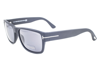 Pre-owned Tom Ford Mason 445 02d Matte Black / Polarized Gray Sunglasses Tf445 02d 58mm