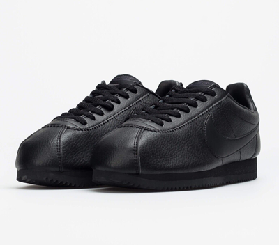 Pre-owned Nike Classic Cortez Sneaker Trainers Black Leather 749571-002 Size 8.5 Us