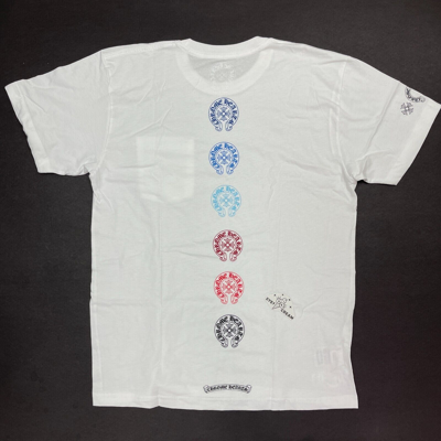 Pre-owned Chrome Hearts Auth Ds  Ch Multi Color Horse Shoe Logo Tee Shirt L White Cpfm