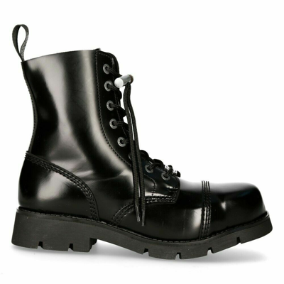 Pre-owned Rock Boots Ranger008cmtc-s1 Black Leather Unisex Biker Gothic Punk Shoes