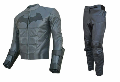 Pre-owned Grays Bestzo Men's Fashion Motorbike Batman Arkham Knight Motorcycle Leather Suit Gray