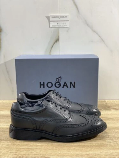 Pre-owned Hogan H576 Derby Man Openings Leather Grey Insole Memory Luxury  42 In Gray