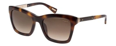 Pre-owned Lanvin Designer Sunglasses Havana Tortoise Gold/brown Gradient Sln673v-0752-52mm