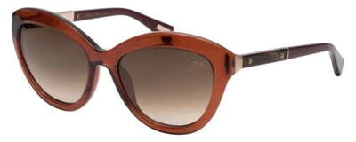 Pre-owned Lanvin Sunglasses Crystal Rose Amber/smoke Red Brown Gradient Sln672m-01f3-54mm
