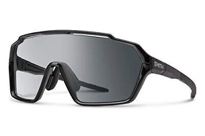 Pre-owned Smith Shift Mag Wrap Semi-rimless Sunglasses Black/photochromic Gray+clear Lens In Multicolor