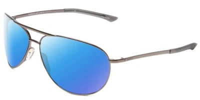 Pre-owned Smith Serpico Slim 2 Aviator Polarized Sunglasses Gun Metal Silver 65mm 4 Option In Blue Mirror Polar