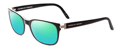 Pre-owned Porsche Design Porsche P8250-a 55mm Polarized Bi-focal Sunglasses Black Layer Crystal 41 Option In Green Mirror