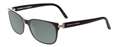 Pre-owned Porsche Design Porsche P8250-a 55 Mm Polarized Sunglasses In Black Layer Crystal 4 Lens Options In Smoke Grey Polar