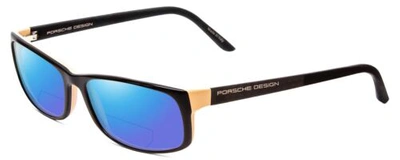 Pre-owned Porsche Design Porsche P8243-a 54mm Polarized Bi-focal Sunglasses In Black Rose Pink 41 Options In Blue Mirror