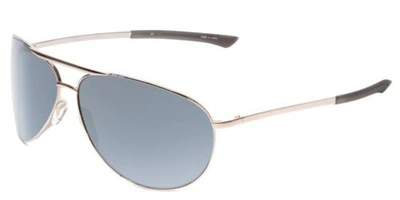Pre-owned Smith Serpico 2 Aviator Sunglasses Silver Black/cp Polarize Platinum Mirror 65mm