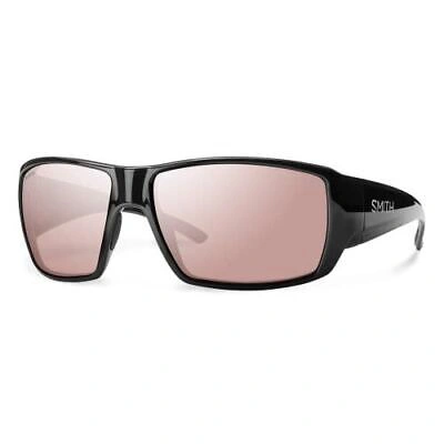 Pre-owned Smith Guide's Choice Sunglasses In Black/polarchromic Ignitor Rose Red Lens 62mm In Pink