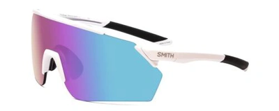 Pre-owned Smith Ruckus Wrap Sunglasses White W/ Chromapop Violet Mirror Plus Rose Red Lens In Multicolor