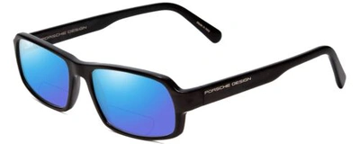Pre-owned Porsche Design Porsche P8215-a 55mm Polarized Bi-focal Sunglasses Black Carbon Fiber 41 Options In Blue Mirror
