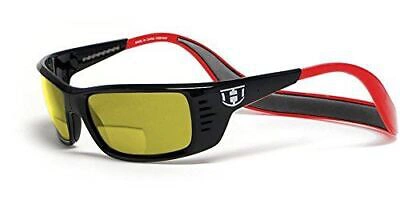 Pre-owned Clic Hoven Meal Ticket  Magnetic Polarized Sunglasses Black Red/sun Yellow+2.50 In Multicolor