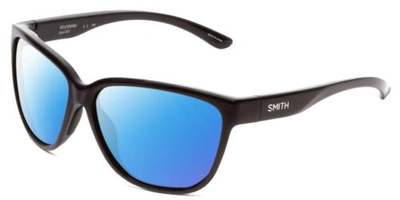 Pre-owned Smith Monterey Ladies Cateye Polarized Sunglasses In Gloss Black 58 Mm 4 Options In Blue Mirror Polar