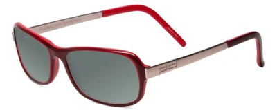 Pre-owned Porsche Design Porsche P8207-b Cateye 53mm Polarized Sunglasses In Burgundy Red Gunmetal Silver In Smoke Grey Polar