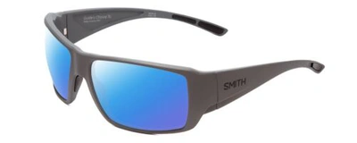 Pre-owned Smith Guides Choice Unisex Polarized Sunglasses 4 Options Matte Cement Grey 63mm In Blue Mirror Polar