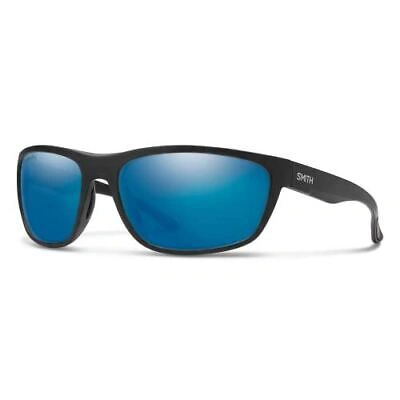 Pre-owned Smith Redding Wrap Sunglasses Matte Black/chromapop Glass Polarized Blue Mirror In Multicolor