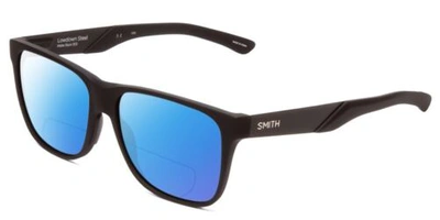 Pre-owned Smith Lowdown Steel Classic Polarized Bi-focal Sunglasses Black 56 Mm 41 Options In Blue Mirror