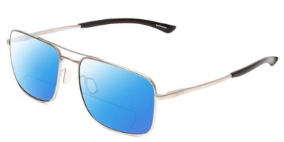 Pre-owned Smith Outcome Aviator Polarized Bi-focal Sunglasses Silver Black 59mm 41 Options In Blue Mirror