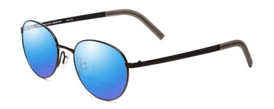 Pre-owned Porsche Design Porsche P8315-a Round 52mm Polarized Bi-focal Sunglasses In Black Grey 41 Option In Blue Mirror