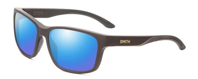 Pre-owned Smith Basecamp Polarized Sunglasses 4 Lens Options Square Matte Gravy Grey 58 Mm In Blue Mirror Polar