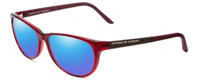 Pre-owned Porsche Design P8246-c 56mm Polarized Sunglasses In Crystal Red Violet 4 Options In Blue Mirror Polar