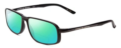 Pre-owned Porsche Design S P8229-a 57mm Polarized Bi-focal Sunglasses Black 41 Lens Options In Green Mirror