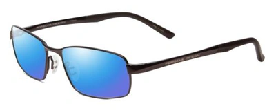 Pre-owned Porsche Design P8212-c 56mm Polarized Sunglasses Dark/matte Brown 4 Lens Options In Blue Mirror Polar