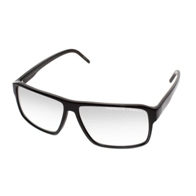 Pre-owned Porsche Design P8634-a-57 Mm Unisex Square Sunglasses Gloss Black/silver Mirror