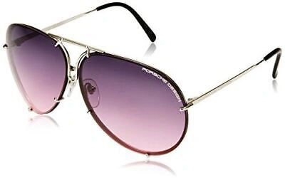 Pre-owned Porsche Design P 8478 M 66mm Aviator Sunglasses Gun Metal/pink Mirror+extra Lens In Multicolor