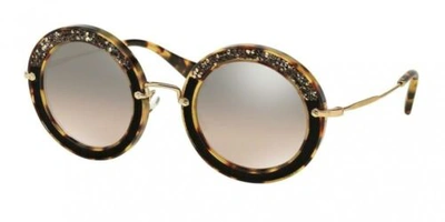 Pre-owned Miu Miu Core Designer Womens Sunglasses In Havana/gold With Brown Mirror