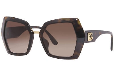 Pre-owned Dolce & Gabbana Dg4377-f 502/13 Sunglasses Women's Havana/brown Gradient 54mm