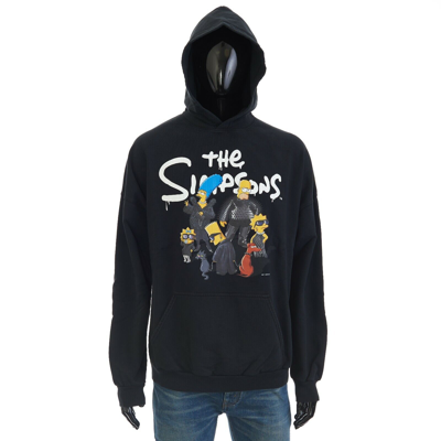 Pre-owned Balenciaga X The Simpsons 995$ Wide Fit Hoode In Black Cotton Fleece
