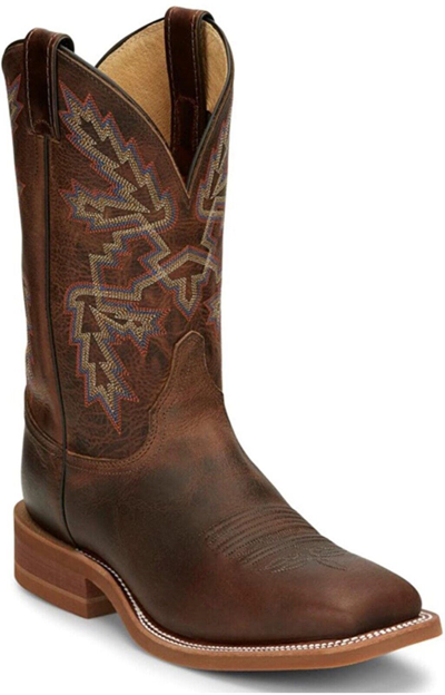 Pre-owned Justin Boots Justin Men's Bent Rail, Made In Usa Western Boot Square Toe Chocolate -br5348 In Brown
