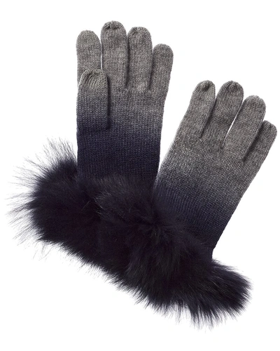 Sofiacashmere Dip-dye Cashmere Gloves In Grey