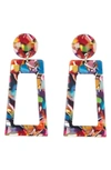 Eye Candy Los Angeles Tina Acylic Drop Earrings In Red