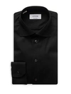 Eton Contemporary-fit Diagonal Weave Dress Shirt In Black