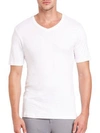 HANRO MEN'S SEA ISLAND COTTON V-NECK TEE,400088081569