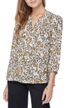 Nydj High/low Crepe Blouse In Bohnett Park