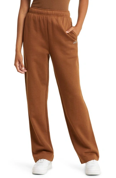 Alo Yoga Gender Inclusive Accolade Straight Leg Sweatpants In Cinnamon Brown