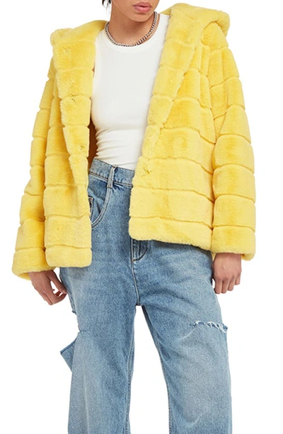 Apparis Faux-fur Hooded Jacket In Gelb