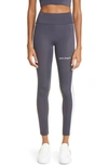 Palm Angels Logo Track Leggings In Dark Grey White