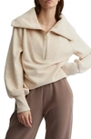 Varley Vine Ottoman Half Zip Pullover In Taupe Marl