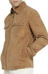 Ted Baker Thierry Suede Shirtjacket In Brown